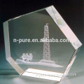 3d laser engraving crystal paperweight